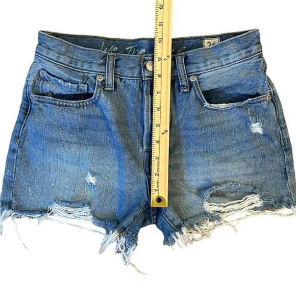 Women's Blue Denim Shorts by We The Free 26 🩷 - Picture 6 of 9